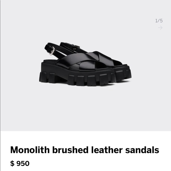 Authentic Prada Monolith lug sole sandal 🖤 - Picture 7 of 9